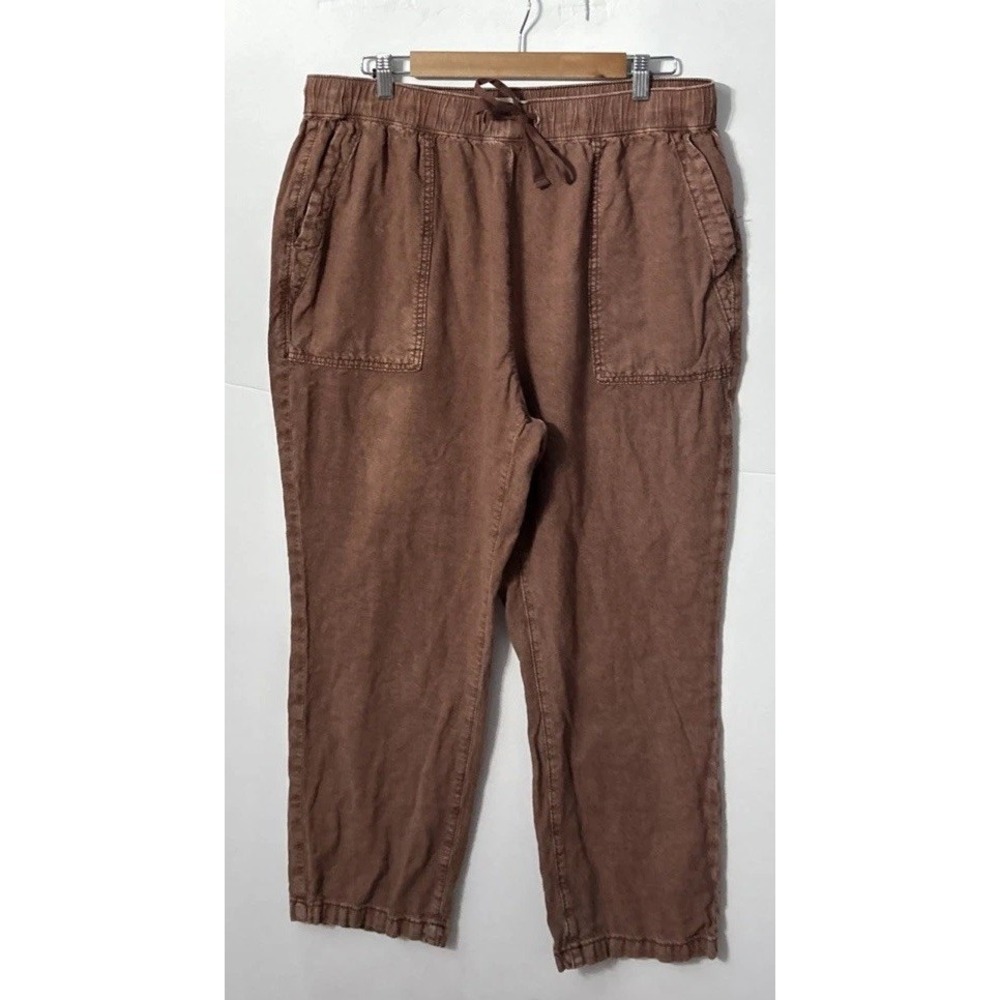 Women's Pilcro and the Letterpress Pull On Pants‎ Sz Med Linen Blend Relaxed Fit